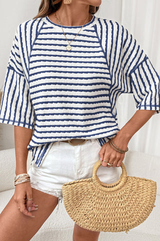 Harbor Breeze Textured Stripe Top by Luke & Estelle
