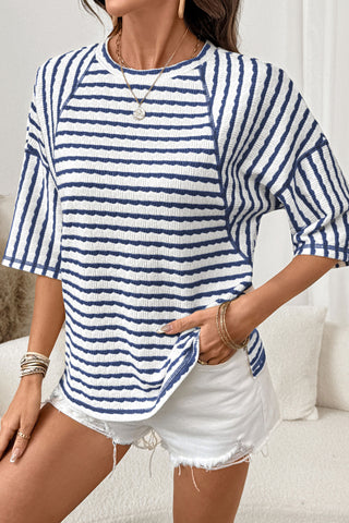 Harbor Breeze Textured Stripe Top by Luke & Estelle