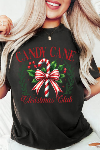 🎄 “Candy Cane Christmas Club” Graphic Tee – Holiday Cheer in Style ❤️🤍