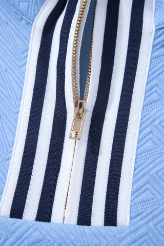 Luke & Estelle Regatta Stripe Textured Puff Sleeve Top