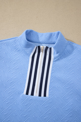 Luke & Estelle Regatta Stripe Textured Puff Sleeve Top