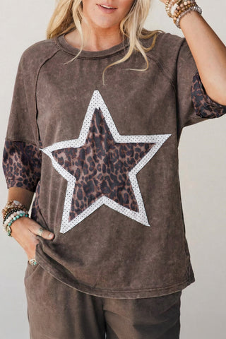 Luke & Estelle Wild Star Mineral-Wash Leopard Tee