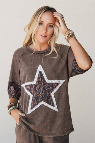 Luke & Estelle Wild Star Mineral-Wash Leopard Tee
