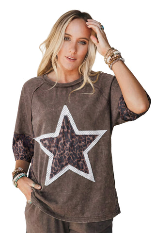 Luke & Estelle Wild Star Mineral-Wash Leopard Tee