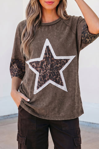 Luke & Estelle Wild Star Mineral-Wash Leopard Tee