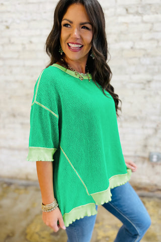 Twist of Lime Textured Top by Luke & Estelle