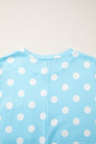 Summer Skies Polka Dot Ribbed Top by Luke & Estelle