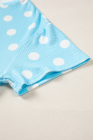 Summer Skies Polka Dot Ribbed Top by Luke & Estelle