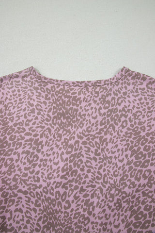 Luke & Estelle Pink Leopard Studded Star Patch Oversized Tee
