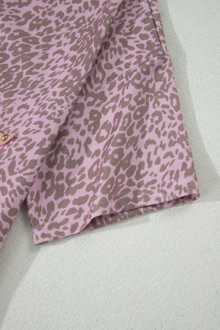 Luke & Estelle Pink Leopard Studded Star Patch Oversized Tee