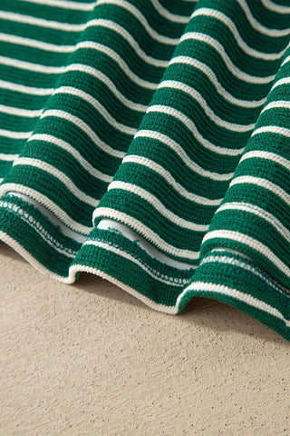 Luke & Estelle Green Stripe Color Block Relaxed Pocket Tee