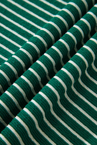 Luke & Estelle Green Stripe Color Block Relaxed Pocket Tee