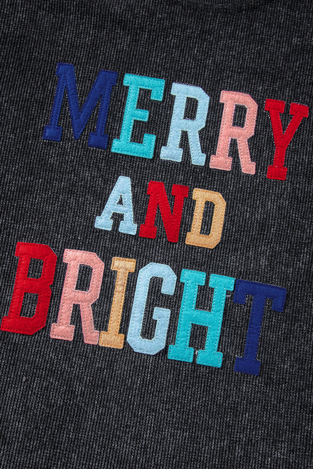 Merry & Bright Corded Sweatshirt – Charcoal