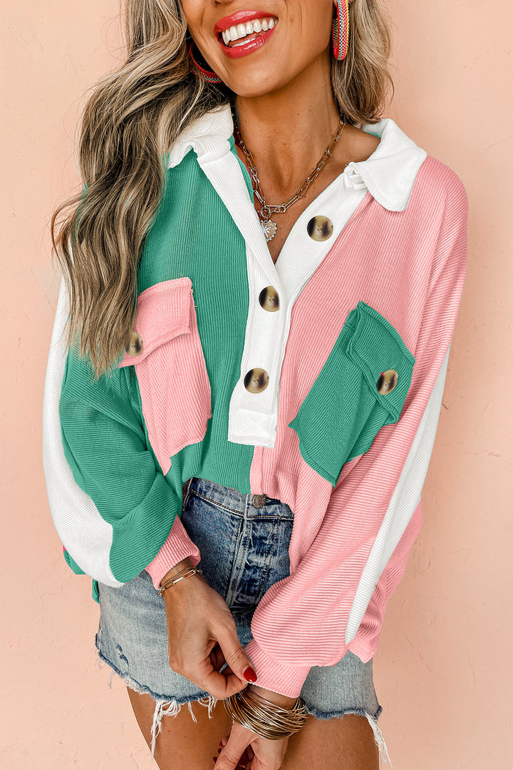 🍨 Sorbet Streets Colorblock Henley Popover