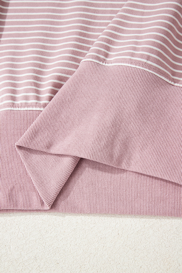 Sweet Stripe Oversize Hoodie — Blush