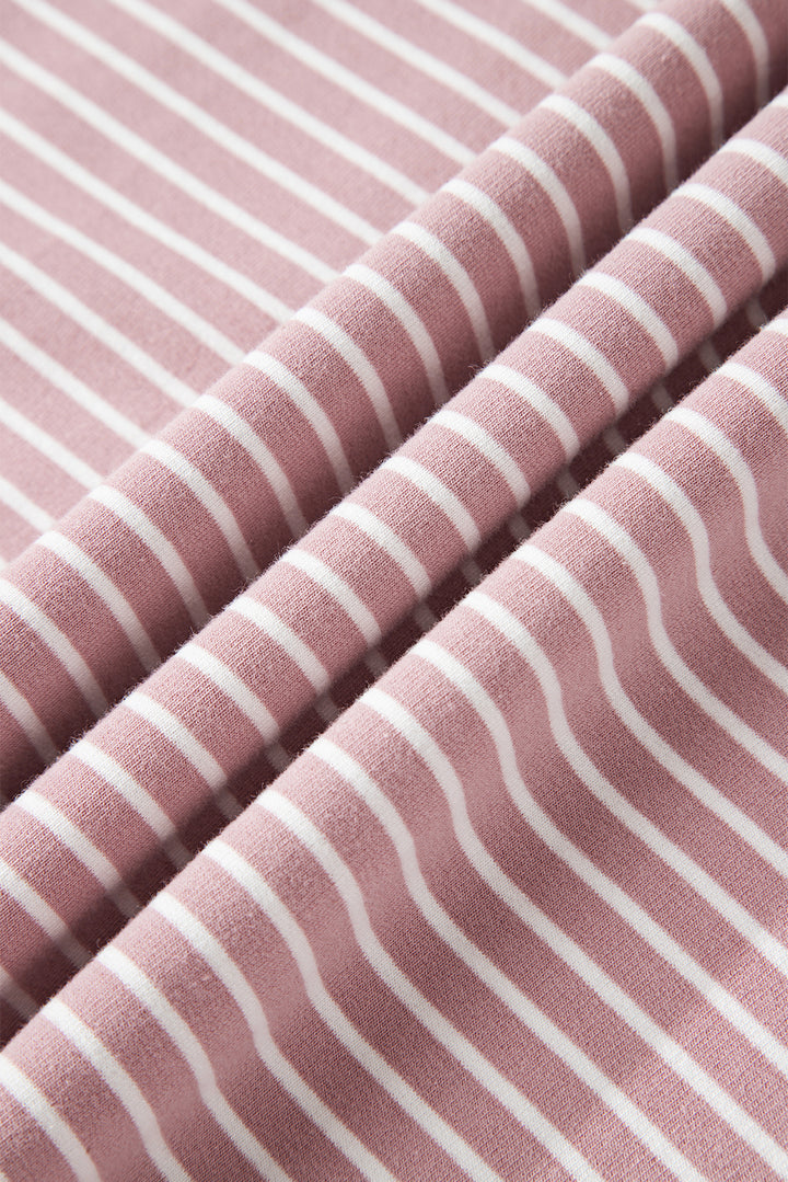 Sweet Stripe Oversize Hoodie — Blush