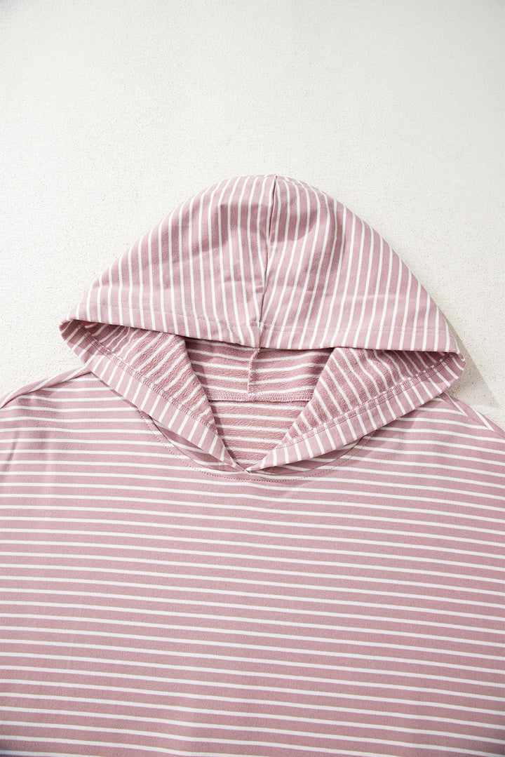 Sweet Stripe Oversize Hoodie — Blush