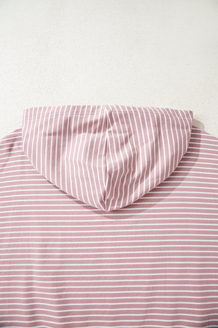 Sweet Stripe Oversize Hoodie — Blush