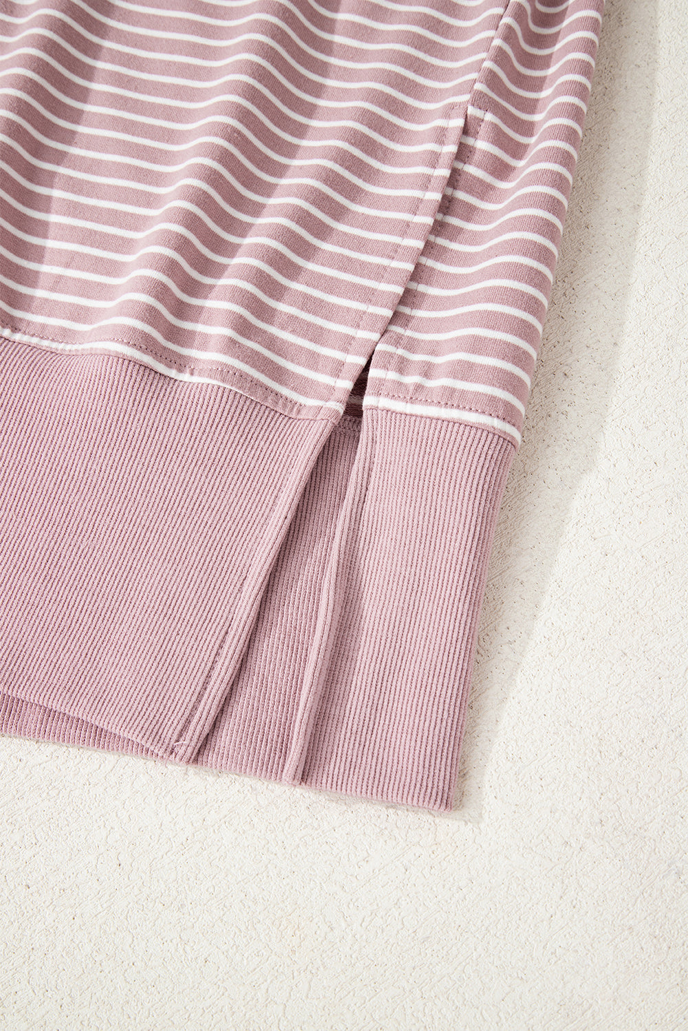 Sweet Stripe Oversize Hoodie — Blush