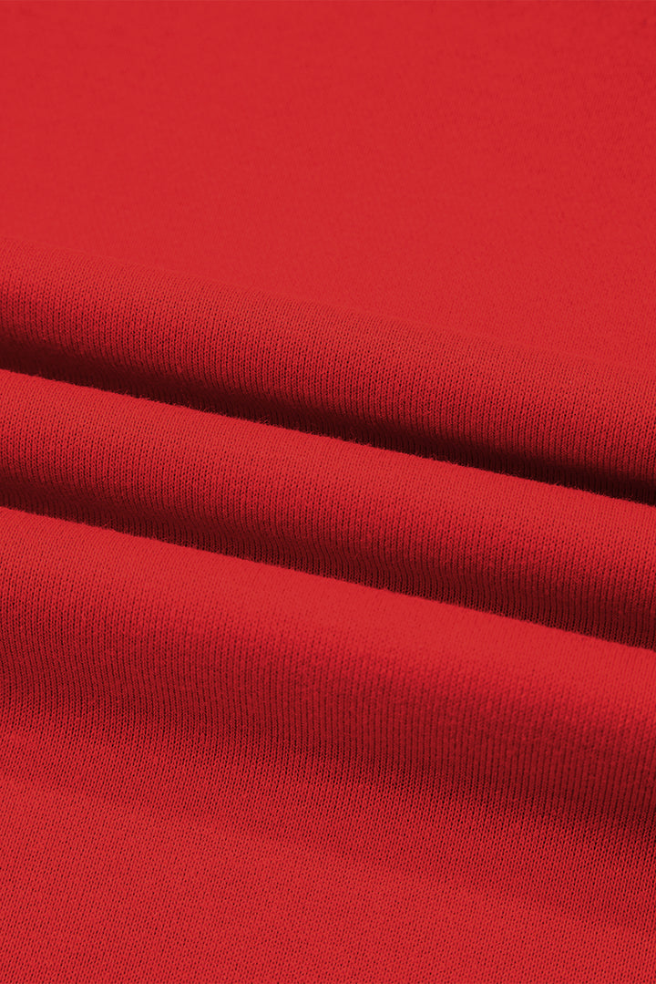 Luke & Estelle “Game On” Varsity Stripe Sweatshirt – Bold Red Essential