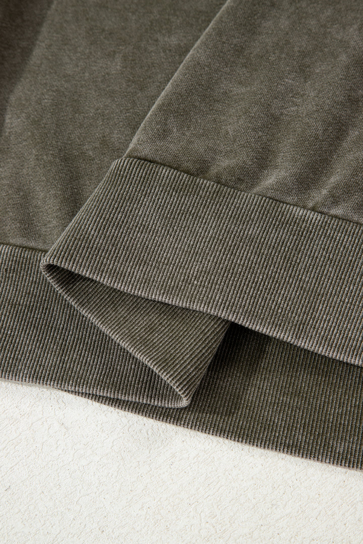 Prairie Lace Washed Sweatshirt – Soft Olive