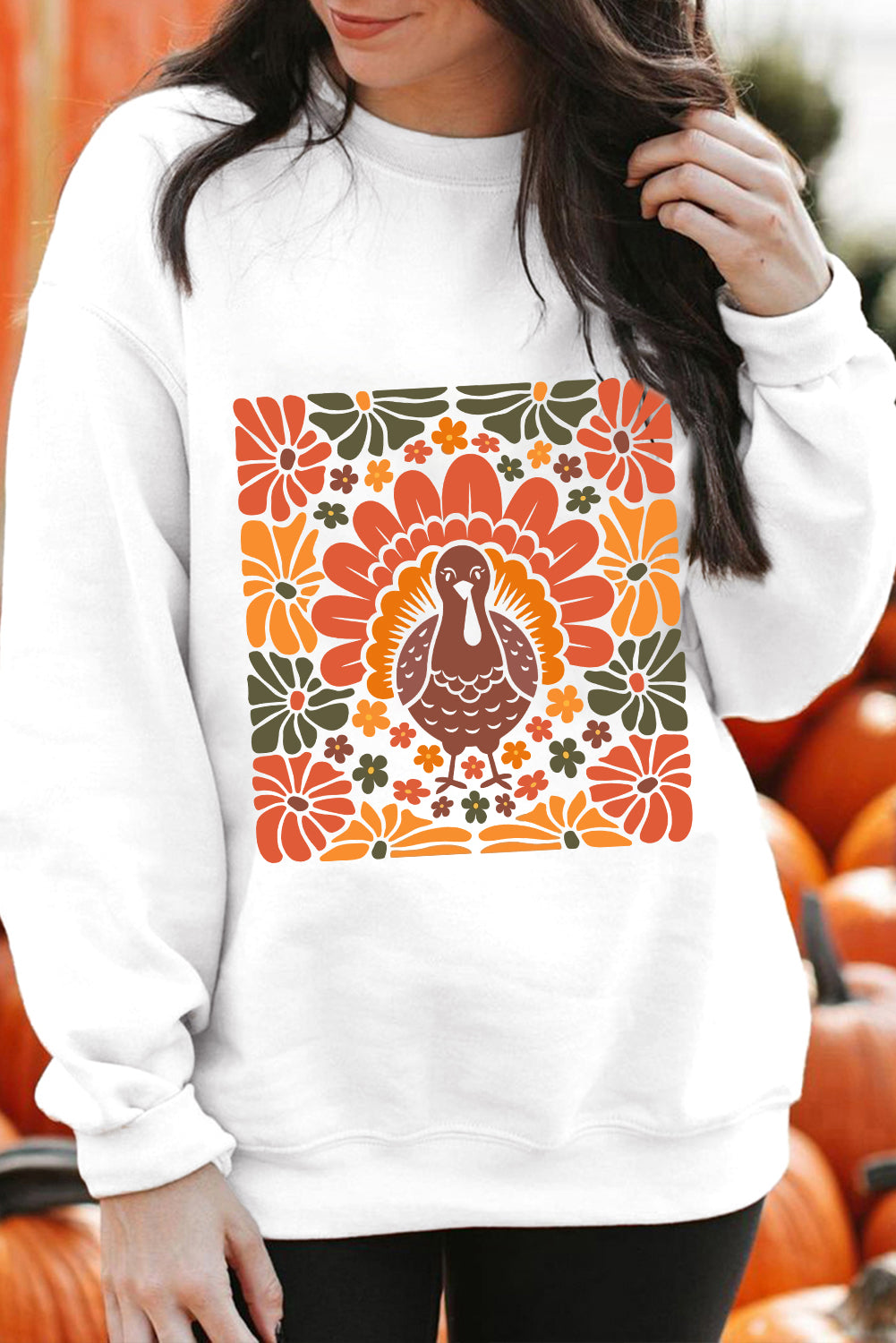 Luke & Estelle “Thankful & Thriving” Retro Turkey Sweatshirt 🦃🍂