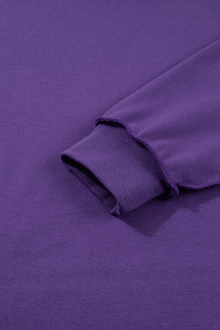 Heirloom Purple Oversized Drop Shoulder Mock Neck Sweatshirt