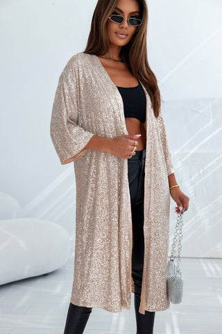 Champagne  Sequin Duster Kimono