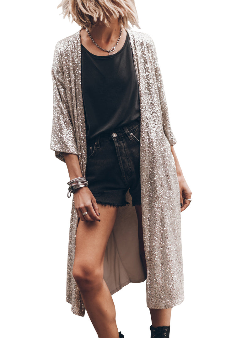 Champagne  Sequin Duster Kimono