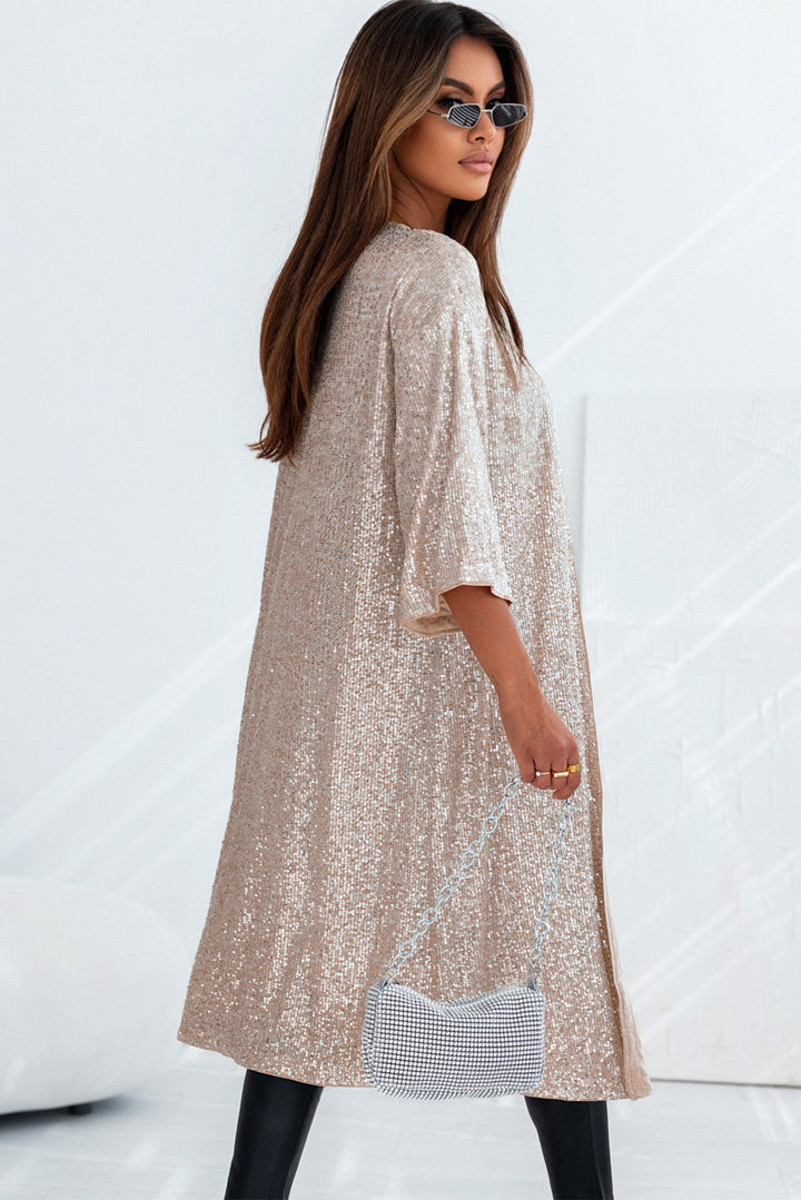 Champagne  Sequin Duster Kimono