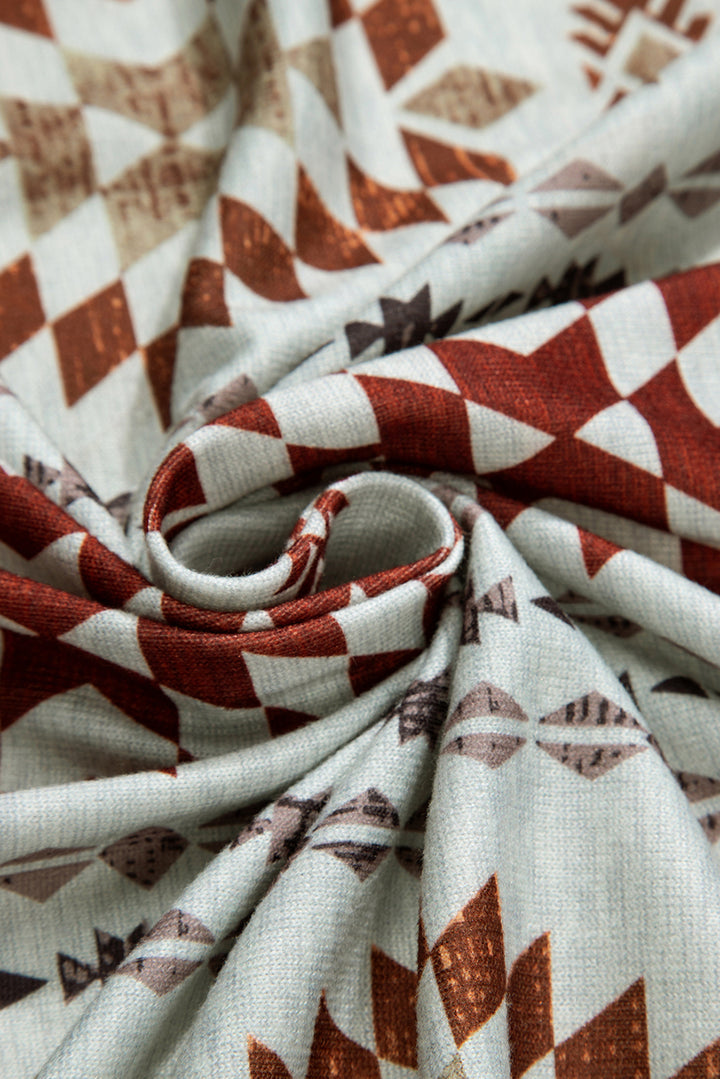 Western Winds Aztec Knit Duster-Rust & Ivory