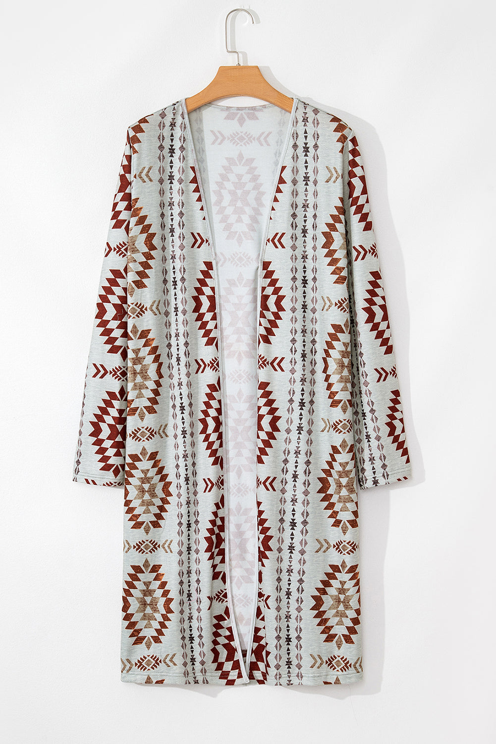 Western Winds Aztec Knit Duster-Rust & Ivory