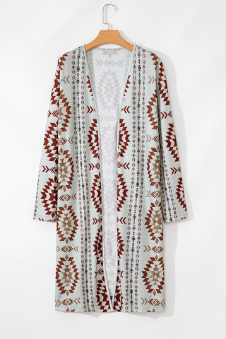 Western Winds Aztec Knit Duster-Rust & Ivory