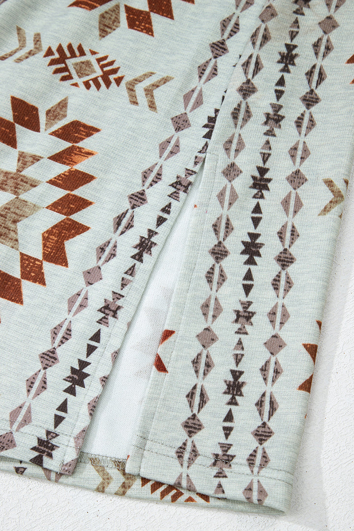 Western Winds Aztec Knit Duster-Rust & Ivory