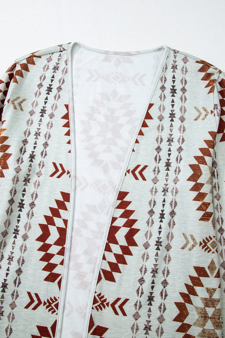 Western Winds Aztec Knit Duster-Rust & Ivory