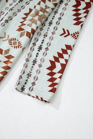 Western Winds Aztec Knit Duster-Rust & Ivory