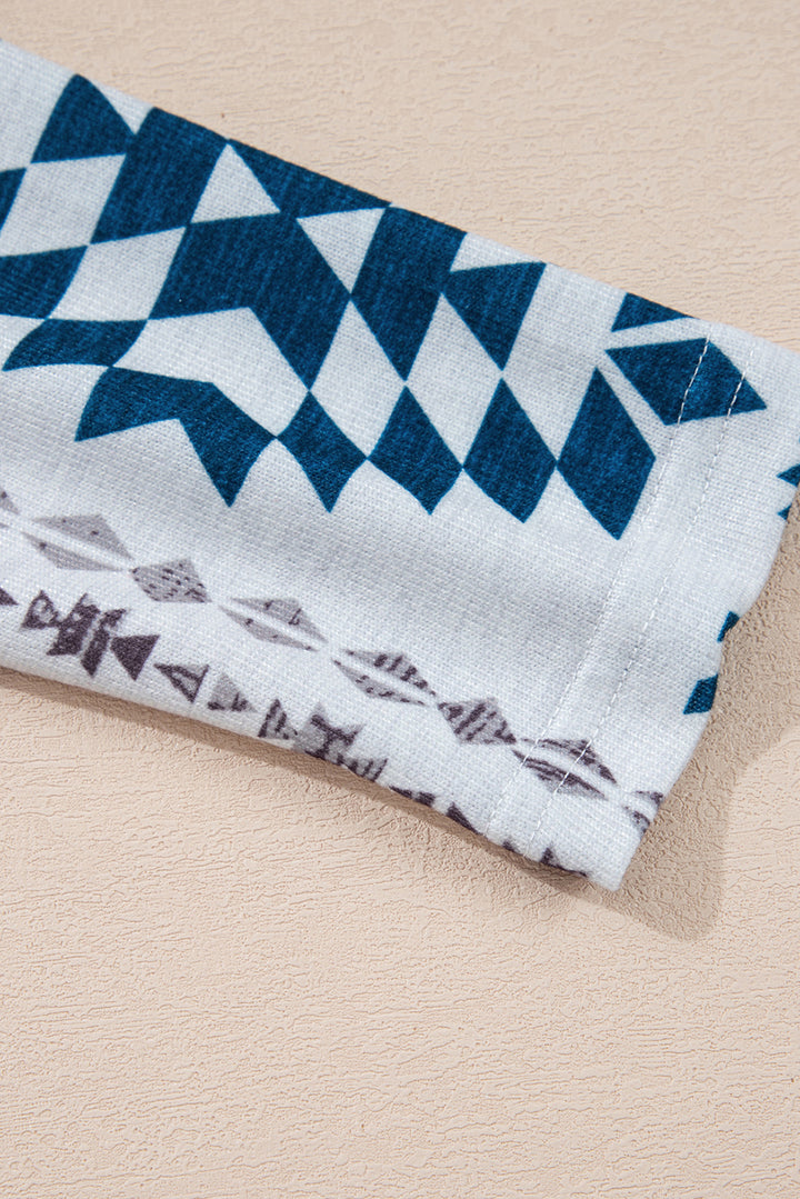 Western Winds Aztec Knit Duster-Blue Accents