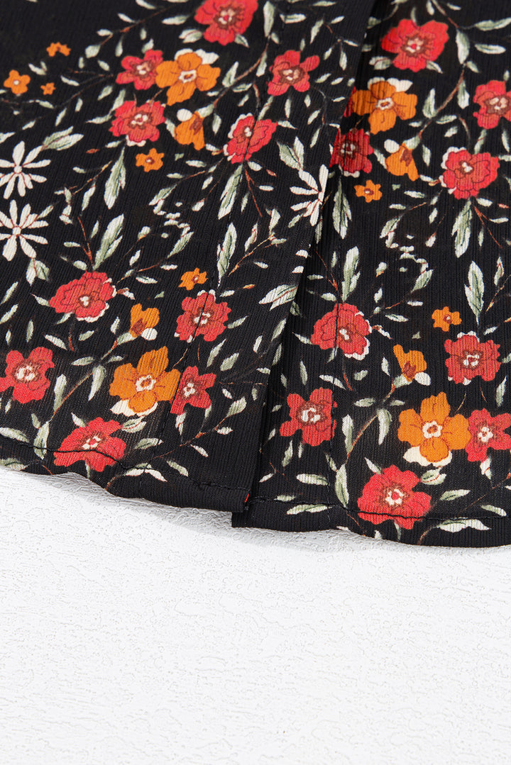 Midnight Garden Blouse – Luxe Black Floral Button Down