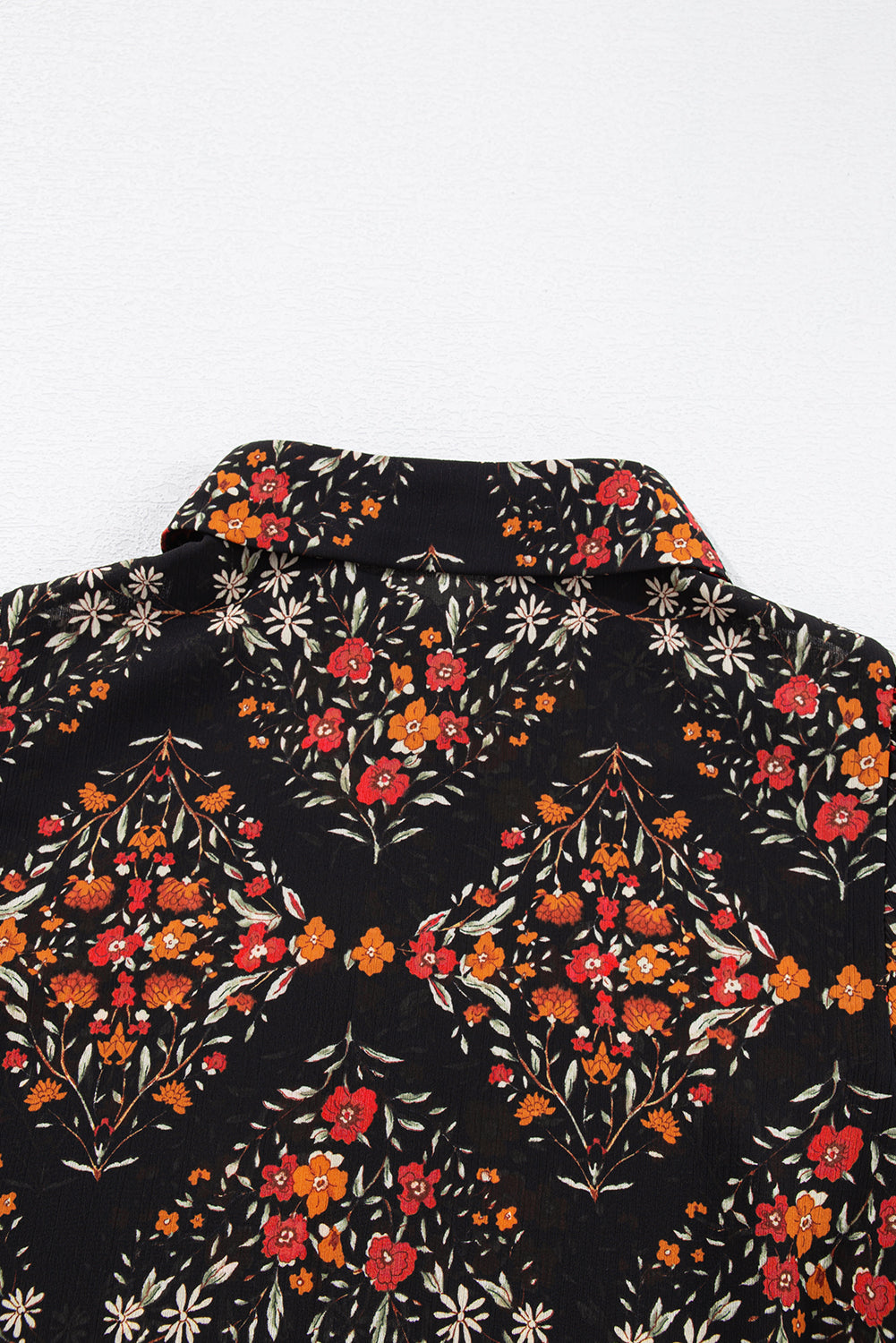 Midnight Garden Blouse – Luxe Black Floral Button Down