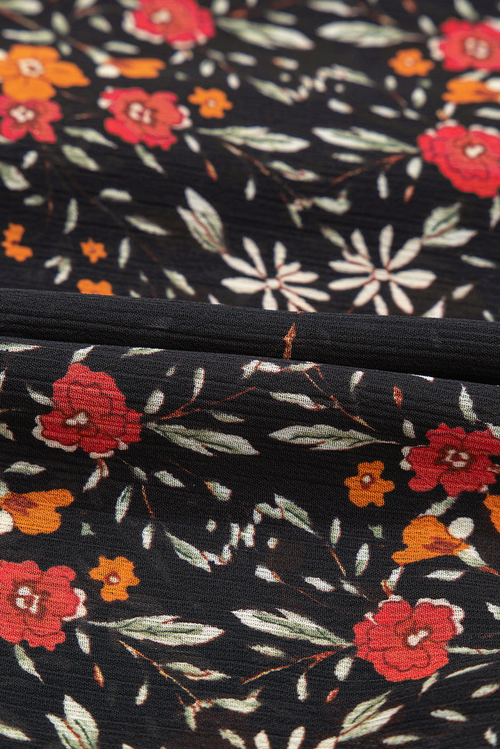 Midnight Garden Blouse – Luxe Black Floral Button Down