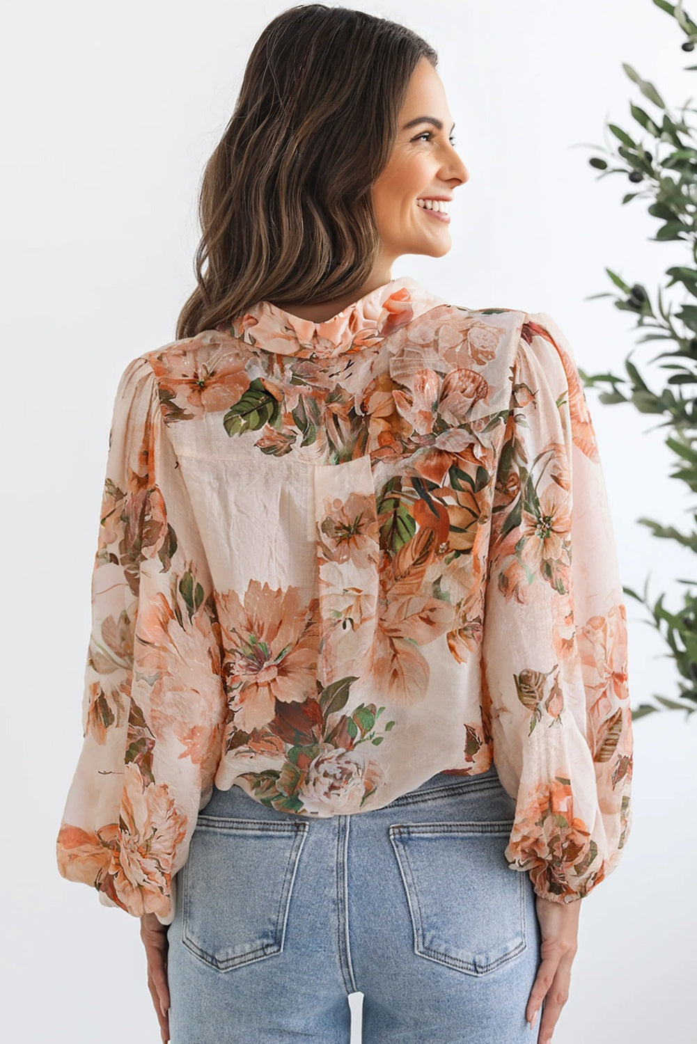Harvest Bloom Balloon-Sleeve Blouse 🍁