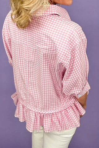 Luke & Estelle Picnic Gingham Ruffle Hem Shirt
