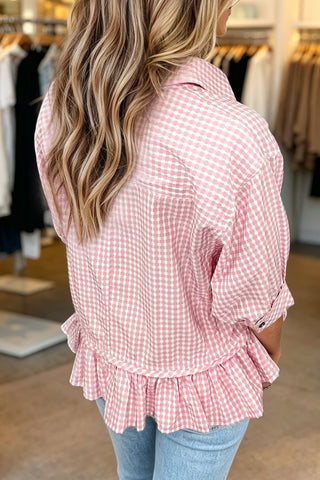 Luke & Estelle Picnic Gingham Ruffle Hem Shirt