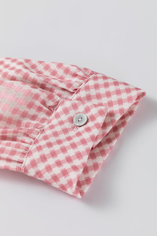 Luke & Estelle Picnic Gingham Ruffle Hem Shirt