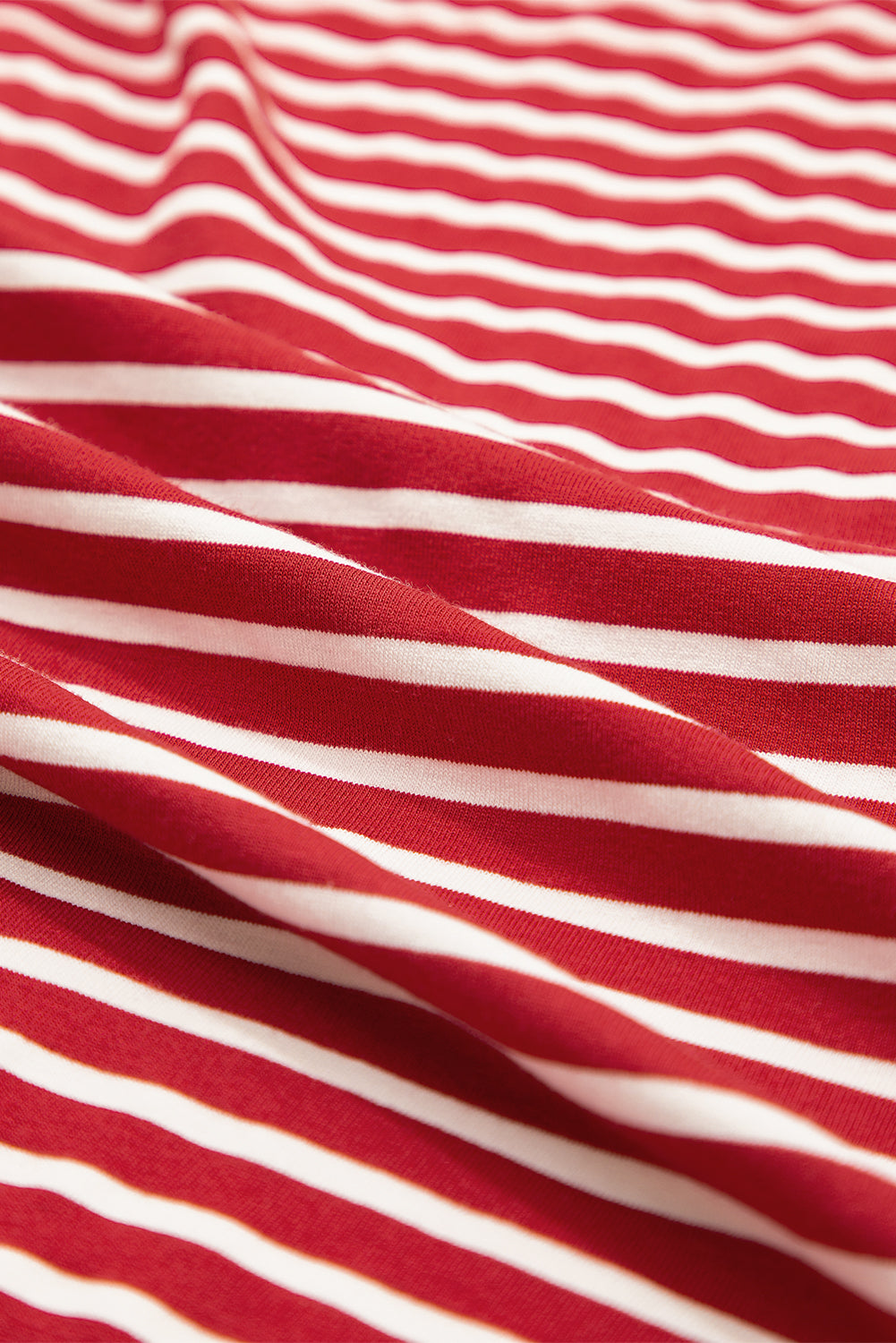 Classic Stripes & Contrast Pocket Tee – Red & White Bold