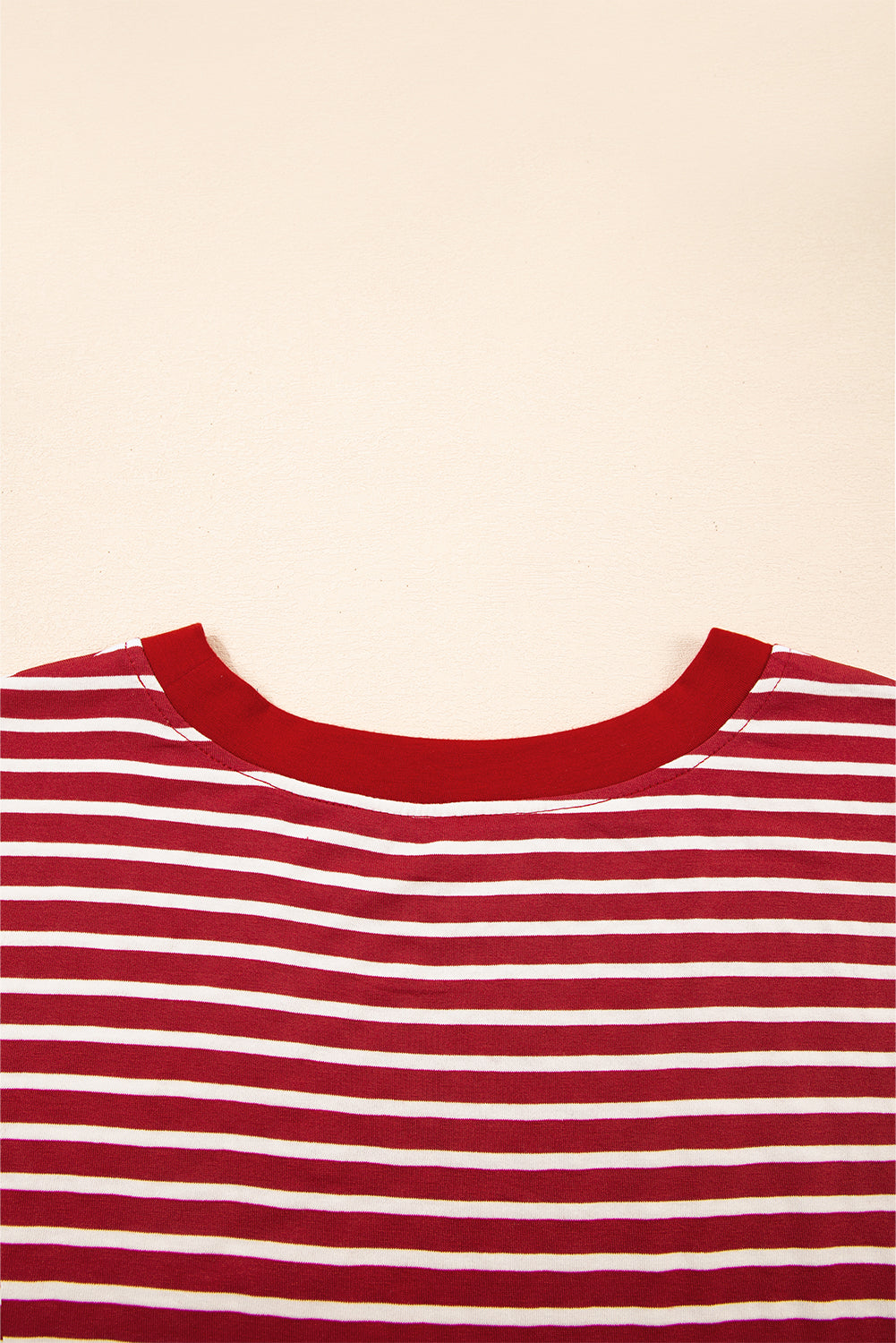 Classic Stripes & Contrast Pocket Tee – Red & White Bold