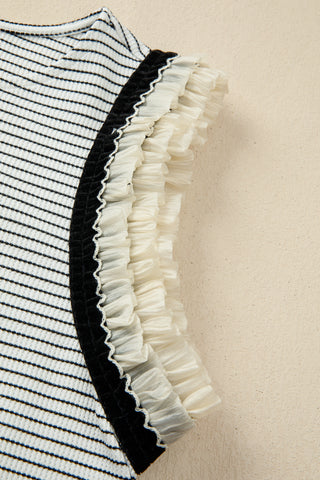 Seaside Stripe Ruffle Tank by Luke & Estelle