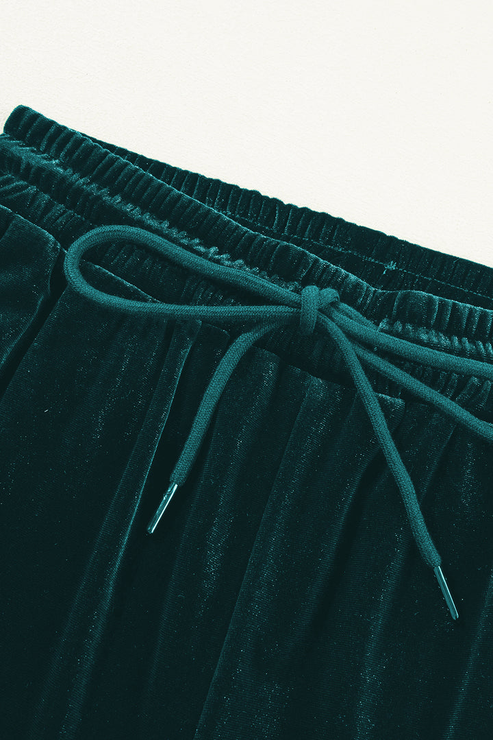 ✨ Luxe Lounge Velvet Wide Leg Pants – Available in Black, Emerald & Wine ✨