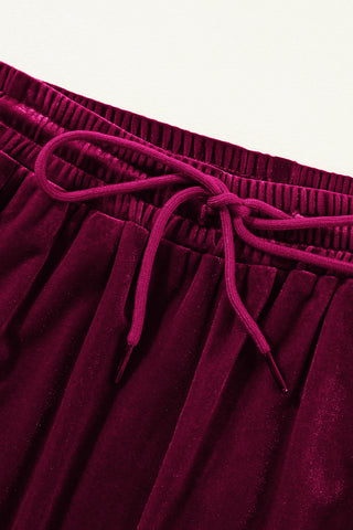 ✨ Luxe Lounge Velvet Wide Leg Pants – Available in Black, Emerald & Wine ✨