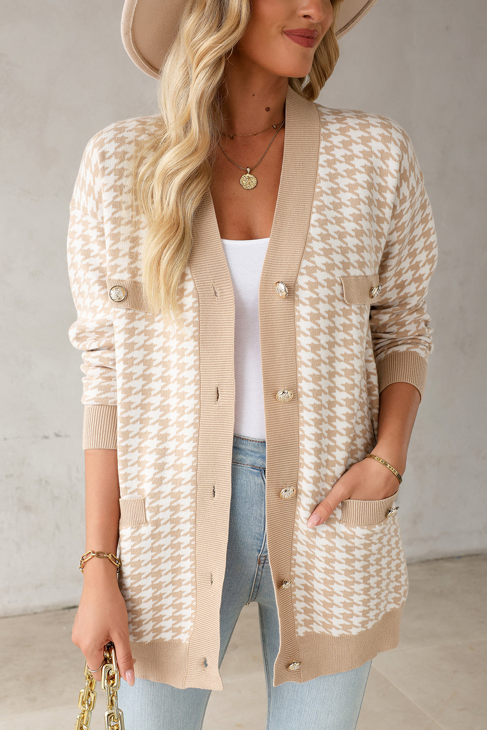 ✨ Luke & Estelle “Classic Chic Houndstooth Cardigan” ✨